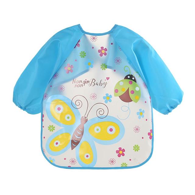 0-3Y Baby Bibs Cute Cartoon Animals Waterproof Children Colorful Bib Full Sleeve Bibs Children Apron Long Sleeve Feeding Bibs