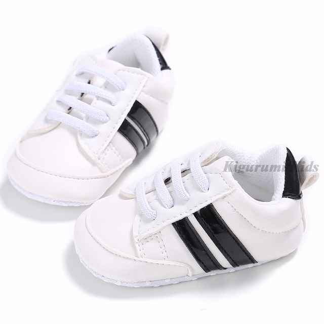 Soft Sole Leather Striped Boy Shoes Baby Girl Shoes Children Sport Running Shoes Newborn Baby First Walkers Toddler Kids Sneaker