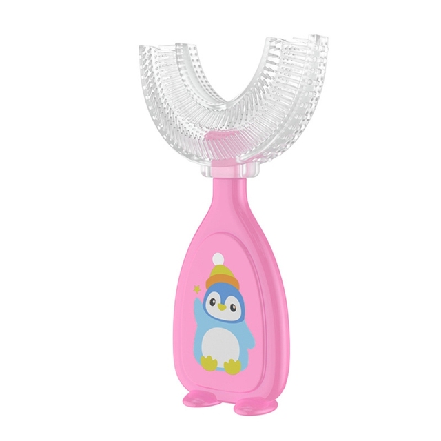 Q81A Children U Shape Toothbrush Soft Silicone Training Teeth Cleaning Toothbrushes