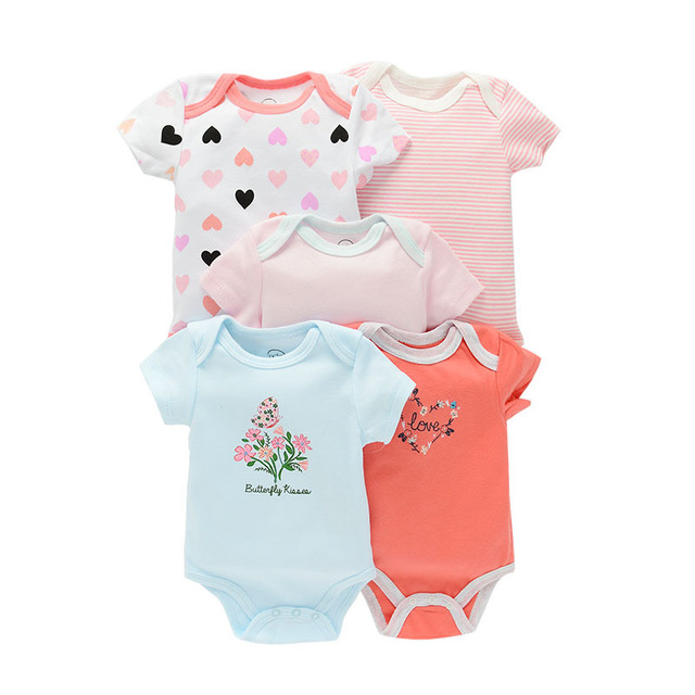 5pcs baby girl/boy bodysuit clothes for newborns high quality summer romper jumpsuits short sleeve infant girls clothes