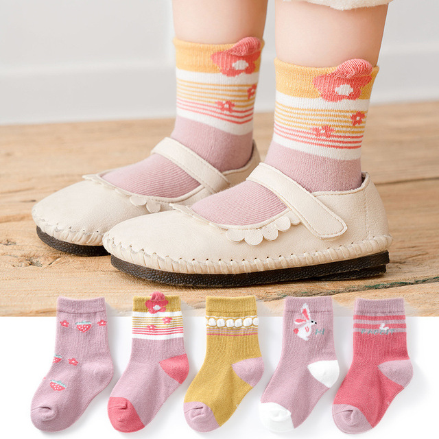 5pairs/lot Cute Baby Girls Socks Summer Cotton Children Socks Infant Toddler Baby Toddler Socks Kids Cotton Socks Calcetines Bebe