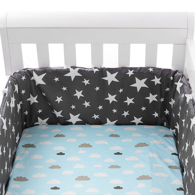 Baby Crib Bumper Set Newborn Polka Dot Cotton Printed Cot Bumpers In Infant Crib Protector For Baby Boy Girl Boy 200*30cm