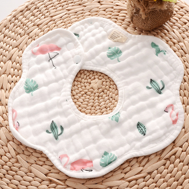 Baby Bibs 360 Degree Rotation 8 Layers Gauze Gauze Baby Kids Bandana Burp Cloth Soft Newborn Infant Saliva Towel Baby Stuff