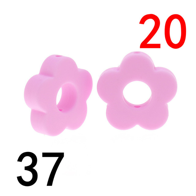 20pcs Baby Flower Beads Silicone Beads Flower Silicone Beads Teething Magic Teether Baby Chew Necklace Chew BPA Free Gift