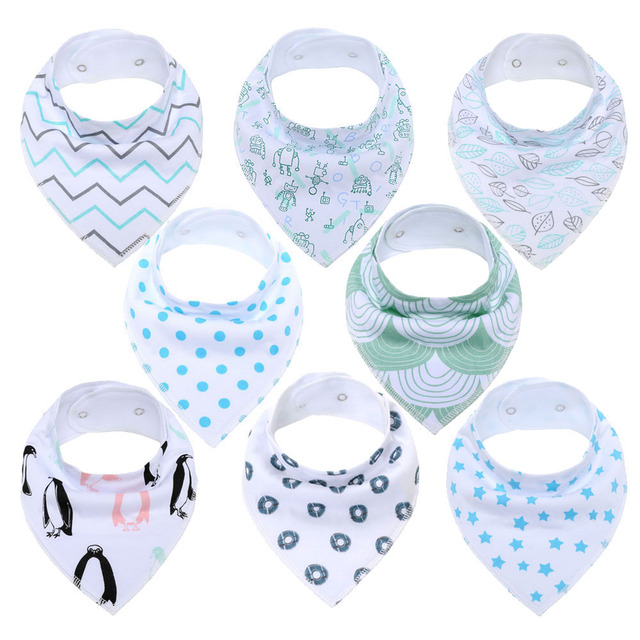 8pcs Civarua Kids Baby Bibs Newborn Baby Bandana Drool Bibs Super Soft Bandana Bibs for Boys and Girls 100% Organic Cotton Bibs