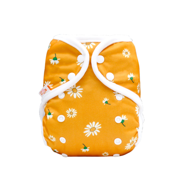 Rainbow And Iris Waterproof Washable Cloth Diaper Cover Wrap With Daisy Floral Print Newborn Decor 3-15kg