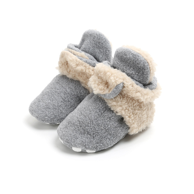 Winter Baby Boy Girl Socks Baby Shoes Socks Easy Wear Tight Hook and Loop Infant Newborn Walking Fluff Warm Moccasins Zapatos Bebe