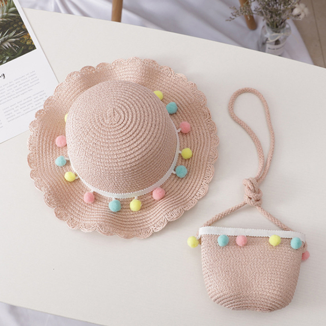 Bear Learner Kids Girls Hats 2022 New Fashion Summer Lace Flowers Caps Breathable Elegant Straw Hat Sunhat Lovely Baby Bonnet