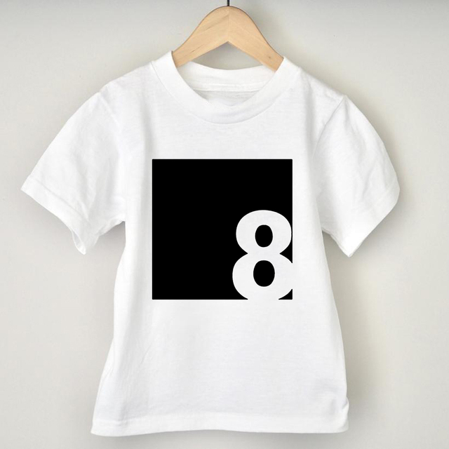 First To Nine Birthday Shirt 1st Bday Tee Children Birthday Celebration Shirt Boys Girls Summer Short Sleeve Clothes Clothes