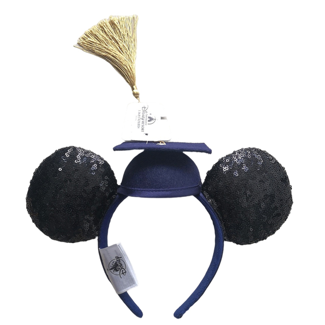 Original Disney Mickey Mouse Earphone Shanghai Disney Big Ears Bows Costume Headband Cosplay Plush Adult/Kids Headband Gift