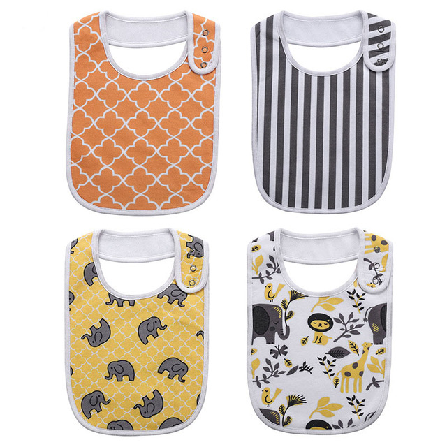 Fashion Newborn Cotton Bib Towel Digital Printing Baby Bibs Double Thick Absorbent Square Towel For Infant Babador