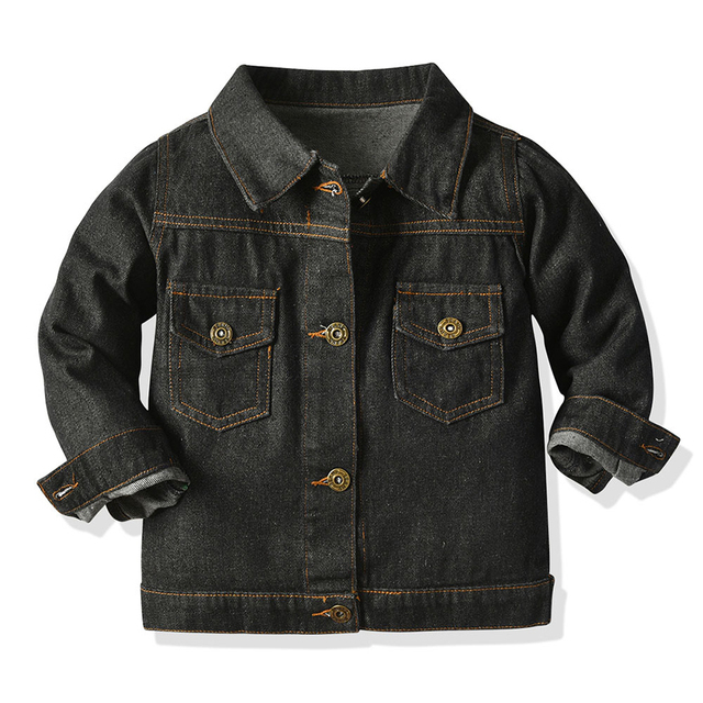 Kids Boys Girls Denim Hooded Jackets Casual Fake Two Jacket Coat Children Cowboy Zipper Outerwear JYF