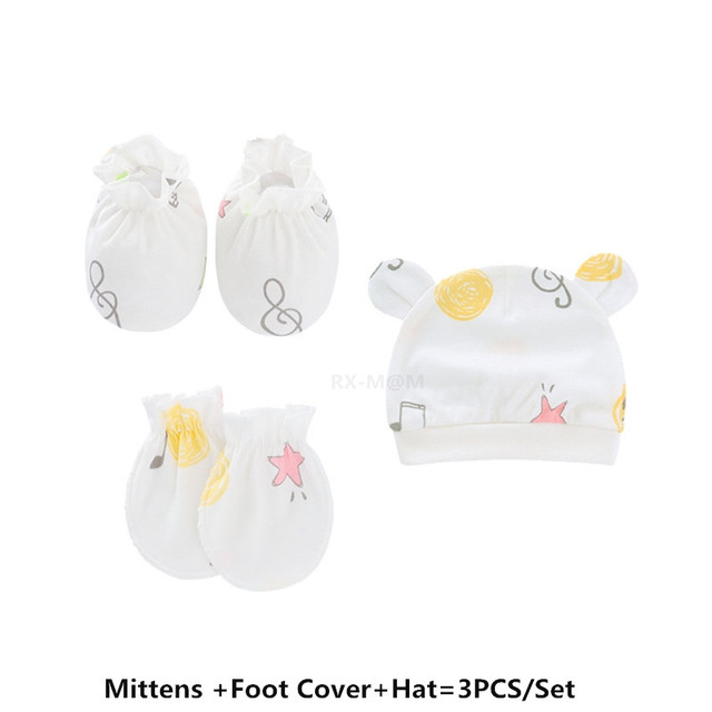 4 Pairs/Set Newborn Baby Socks Gloves Anti-scratch Breathable Gloves Stocking