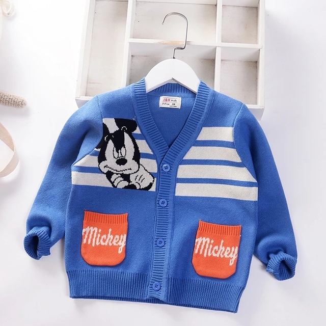 Autumn Little Boys Clothes Lightning McQueen Embroidery Knit Cardigan Sweater Winter Clothes Christmas Fashion Children Tops