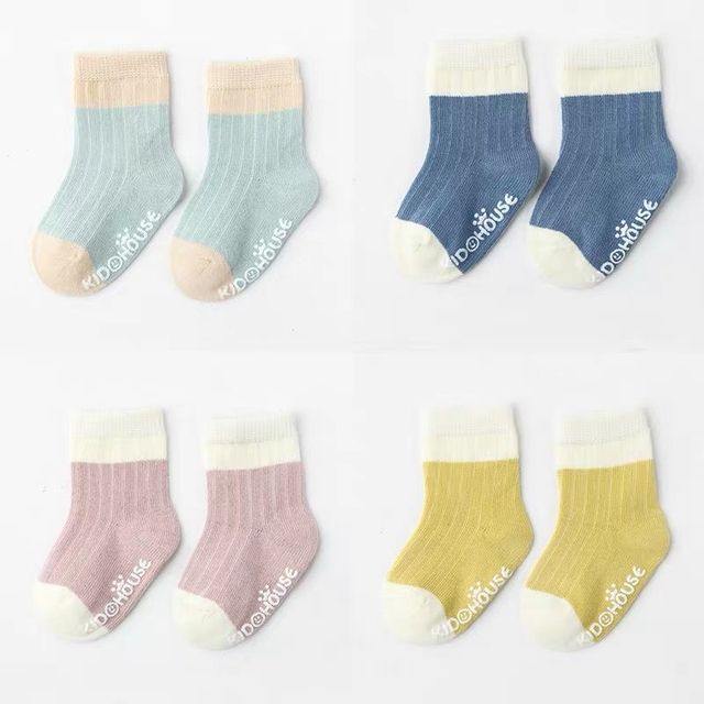 4 Pairs Cotton Baby Socks Cotton Socks Baby Boys Girls Cute Lovely Anti-Slip Socks Toddler Kids Fashion Soft Socks Autumn