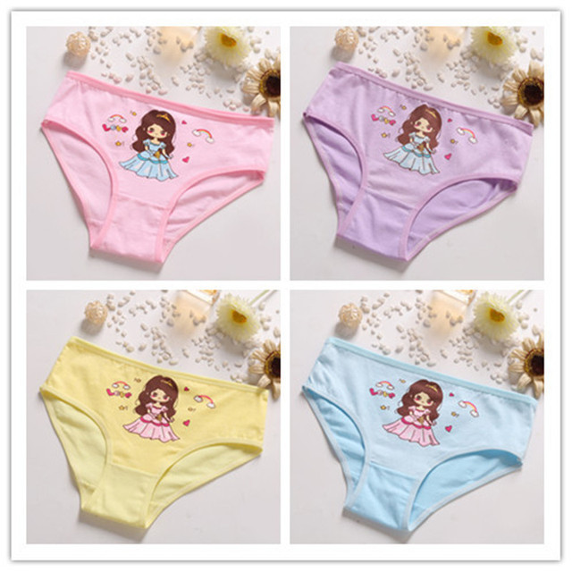 12pcs/lot Design Soft Cotton Girls Panties Cartoon Children Girls Underwear Toddler Kids Boxer Panties Breathable Teenage Briefs