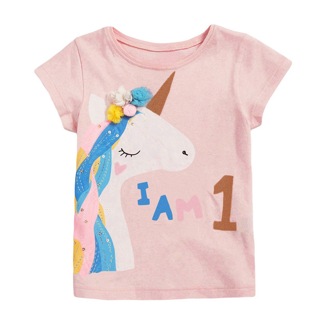 Little Maven 2022 Baby Girls New Fashion Tops Lovely Cartoon Rabbit Cotton T-shirt Soft and Comfort For Kids 2-7 Years