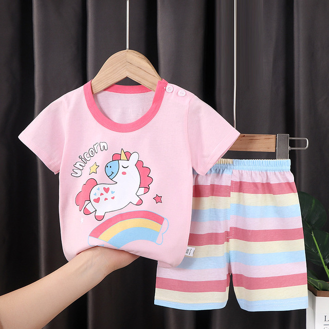 Seieroad Children's Summer Clothes Dinosaur Boys Cartoon T-shirt T-shirt + Pants Kids Clothes Short Sleeve Teenage Clothing Set Tracksuit