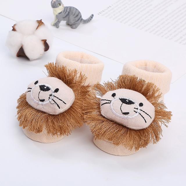 Newborn Baby Girl Boy Cute Cartoon Pattern Cotton Socks Infant Anti-slip Warm Floor Socks Medium Tube Knitted Socks