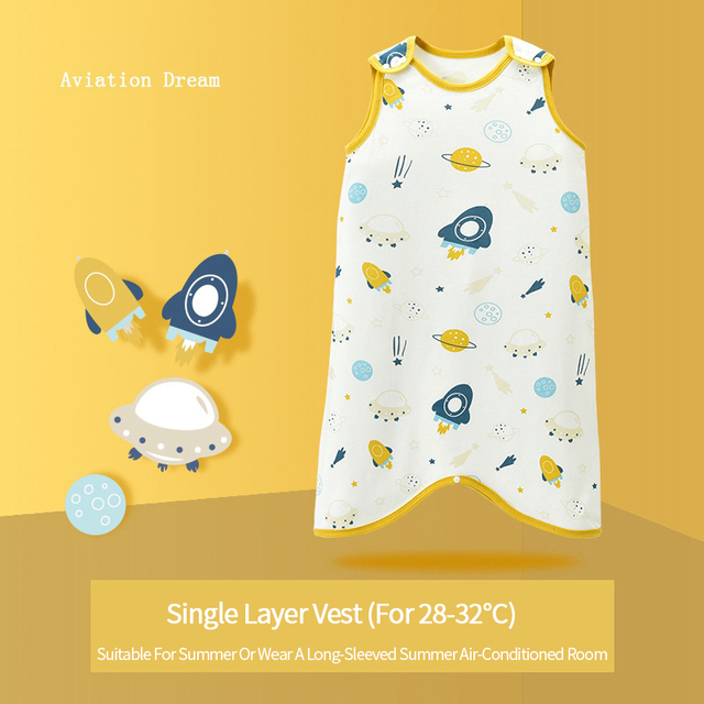 Summer Baby Sleepers Kids Sleeveless Vest for Boys Girls Pajamas Children Sleeping Bag Anti-kick Cartoon Baby Sleeping Bags