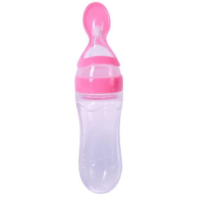 Newborn Baby Silicone Feeding Bottle Training Rice Spoon Baby Cereal Food Supplement Safe Tableware