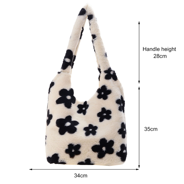 2021 Autumn Winter Female Plush Portable Women Handbag Vintage Animal Print Shoulder Bags Travel Bags