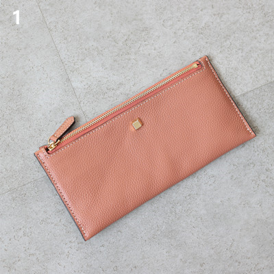 Women's Genuine Leather Long Wallet With Card Holder Fashion Clutch High Quality Zipper Bag