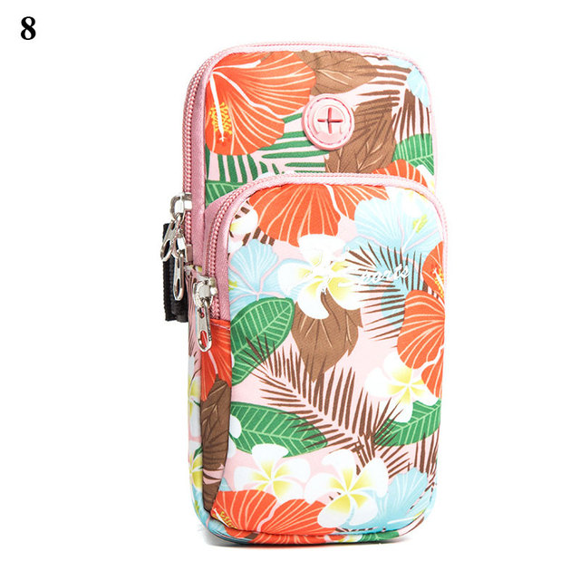 Mobile Phone Arm Bag Flamingo Flower Print Outdoor Sports Running Armband Handbag Holder Bag Gym Pouch for iPhone 12 11 Pro Max