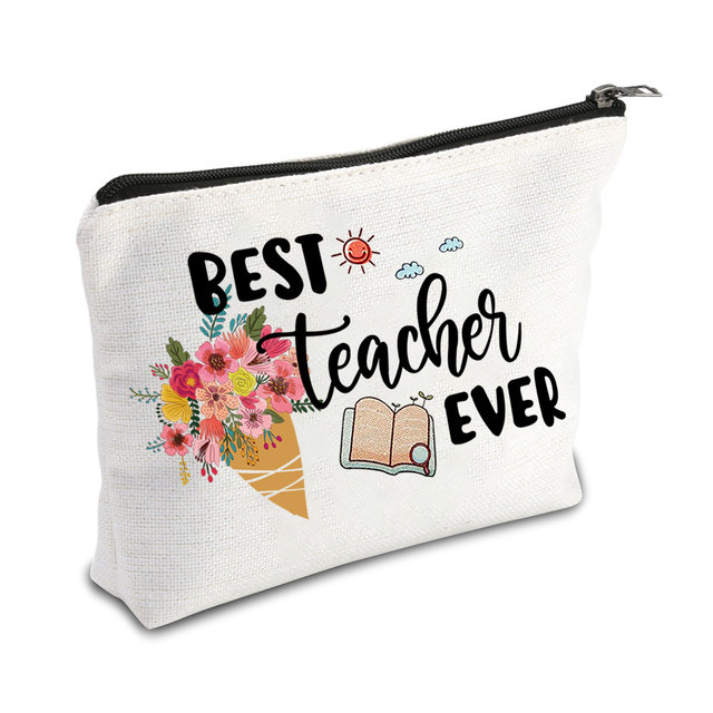 Female cosmetic Toiletry Bag Teacher Appreciation Gifts Teacher Makeup Bag Fashion Cosmetic Pouch Pencil Bag Printing Swanky Bag