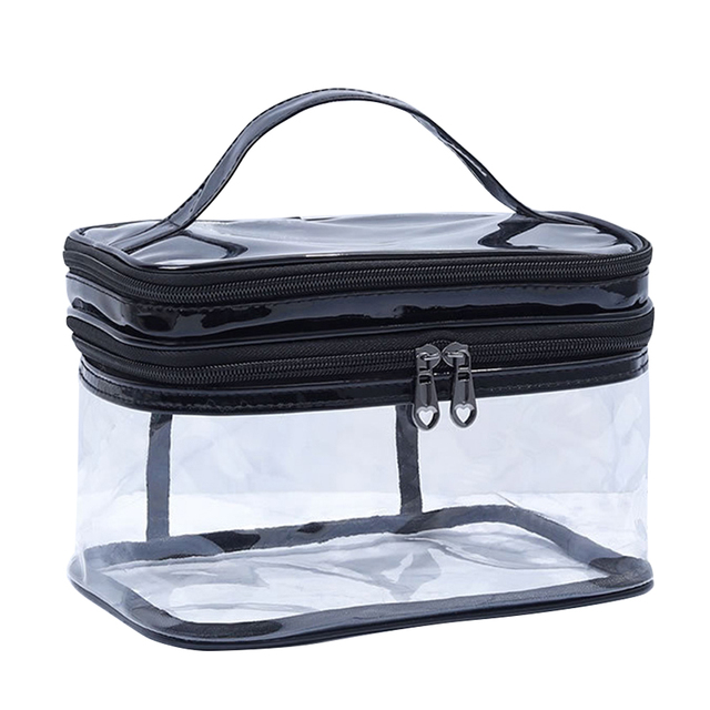 2022 Ladies Transparent Waterproof Cosmetic Bag Female Wash Toilet Bag Organizer Large Capacity PVC Travel Makeup Storage Bag