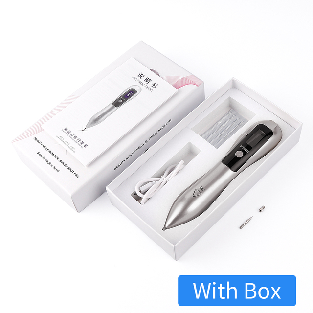 LCD Plasma Pen Laser Tattoo Mole Removal Device Rechargeable Face Care Skin Tag Removal Freckle Wart Dark Spot Remover