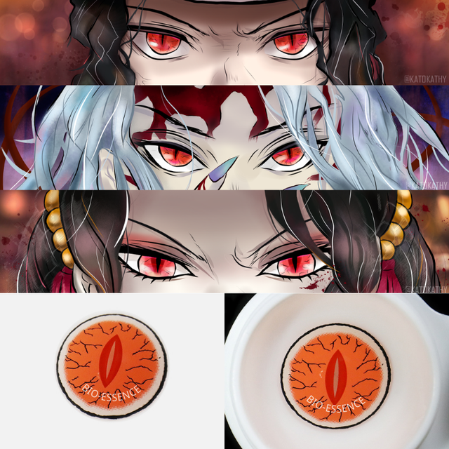 Bio-essence 1 Pair Cosplay Color Contact Lenses Nezuko Cosplay Anime Eye Contacts Pink Lenses Demon Slayer Cosplay Lenses