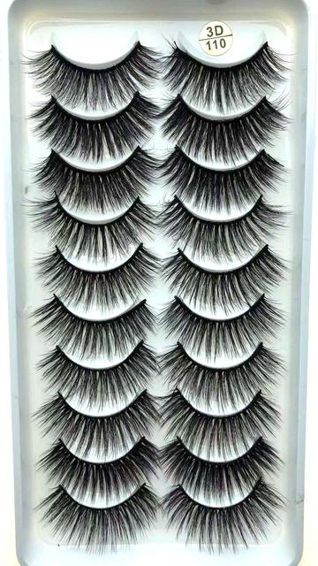 10 pairs of 3D false eyelashes, handmade, soft and hot, naturally, to create a perfect eye makeup, cross and thick