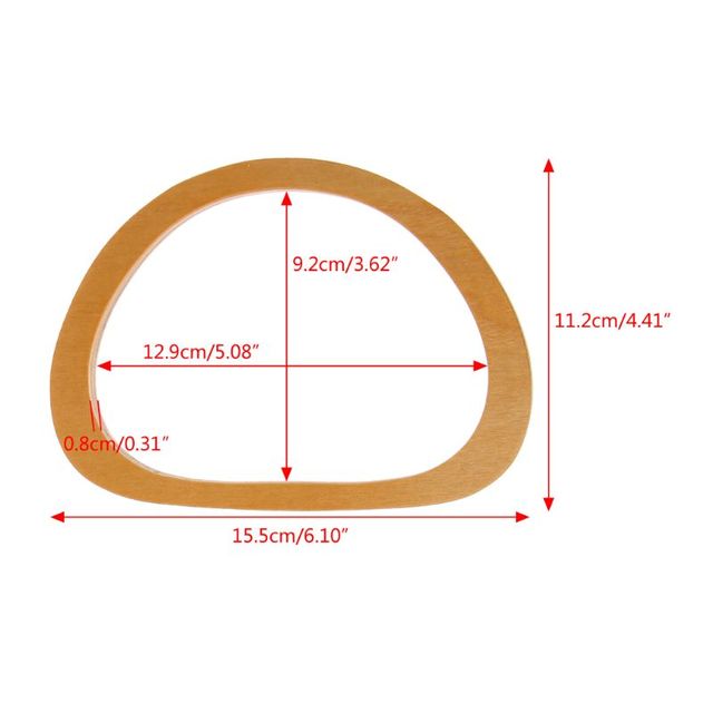 D شكل دائري الخيزران الخشب الراتنج حقيبة مقبض لحقيبة يد اليد محفظة الإطار DIY بها بنفسك أكياس اكسسوارات موضة جديدة حقيبة مقابض