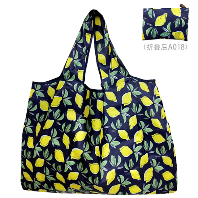 Reusable grocery bag shopping handbag animal flower beach cute gift bag vegetable fruit washable lightweight sturdy nylon hand