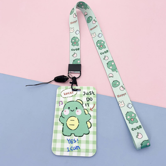 New cute cartoon student meal ID card holder campus card ID badge holder lanyard access control subway bus card protective cover