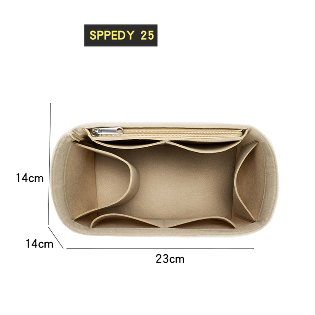 Felt Insert Bag Fit For Speedy 16 20 25 30 35 Women Bag Female Organizer For Cosmetic Pocket Mirror Keep Shape Improve Inner Space