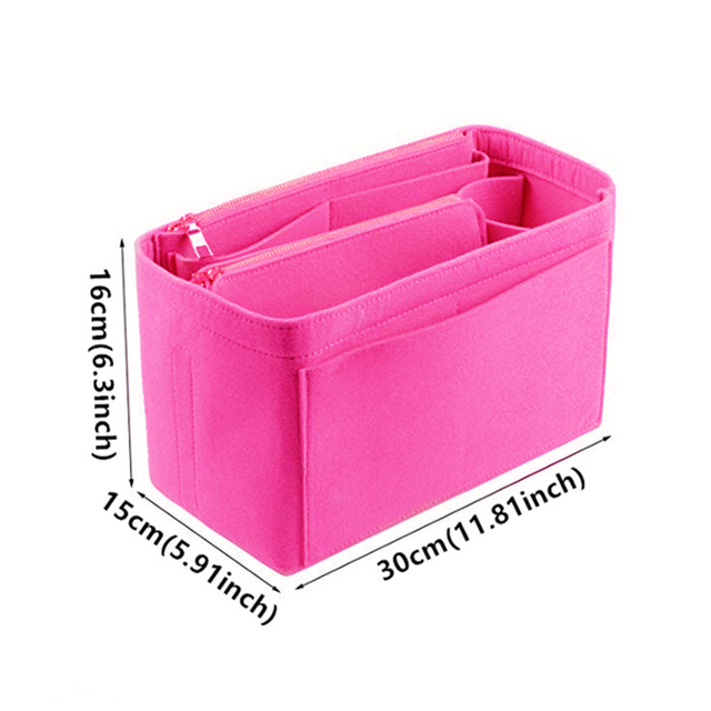 New Popular Women Makeup Organizer Felt Cloth Insert Bag Multifunction Travel Cosmetic Bag Girl Toiletry Storage Liner Bags