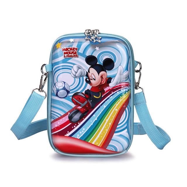 Disney 2022 new fashion girl shoulder messenger bag high quality cartoon girl mobile phone bag large capacity messenger bag
