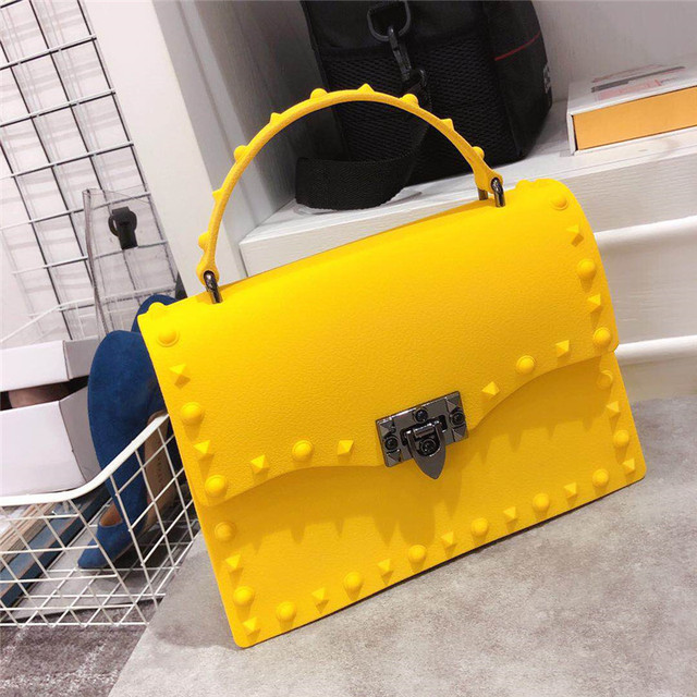 luxury handbags women bags designer jelly bag fashion vintage woman shoulder bag 2021 pvc rivet handbags