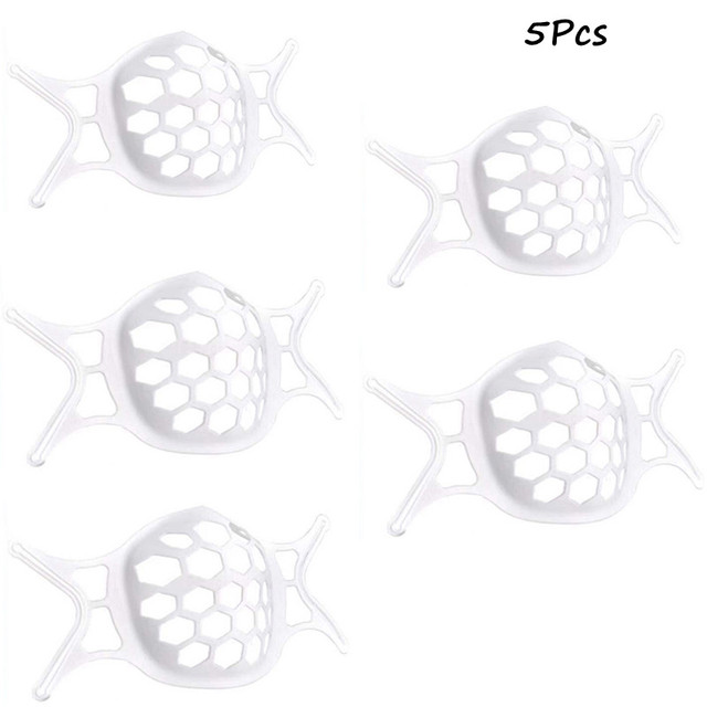 2/5pcs silicone mask holder 3D face mask inner support frame silicone mask bracket adult respirator valve reusable