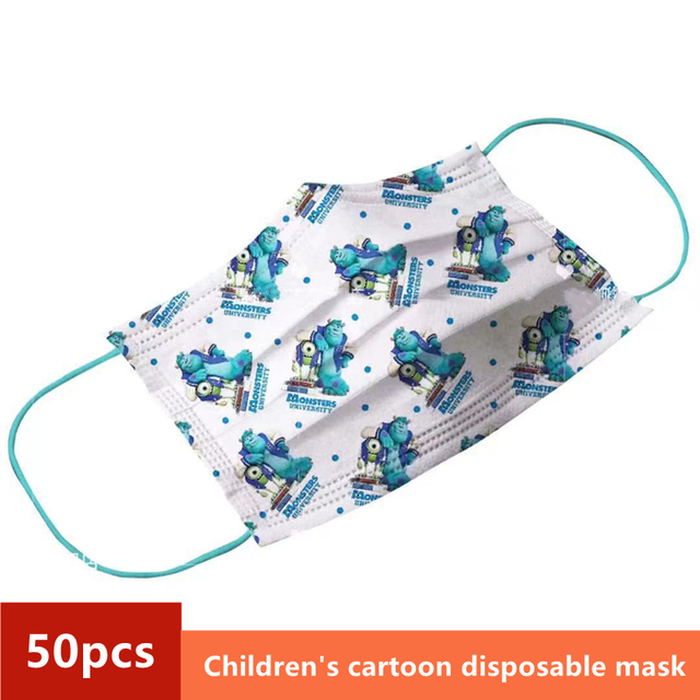 Disney Children's Mask Spider-Man Marvel Avengers Character Disposable Face Mask Cartoon Hero Pattern Lilo and Stitch Pixar Dust Cover