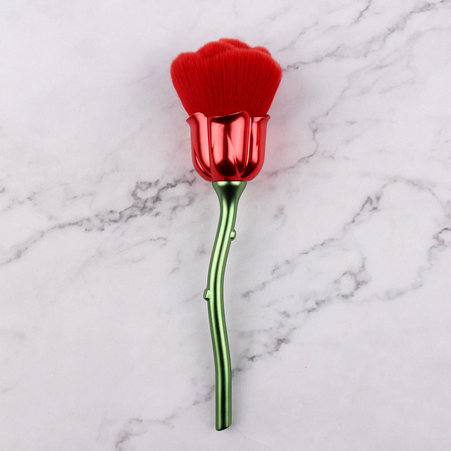 Flower Nail Brush for Manicure Rose Nail Art Brush Nail Extensions Popular Tools Round Small Gel Polish Dust Cleaning Brushes