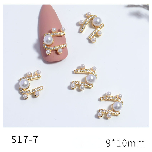 Net Red New Nail Art Jewelry Zircon Star Moon Love Pearl Rabbit Butterfly Chain Nail Decoration Nail Accessories