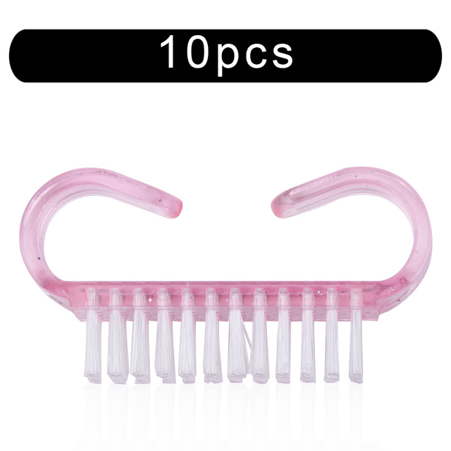 10/50/100pcs New Acrylic Nail Cleaning Brush Dust Removal Brush Nail Pedicure Plastic Gel Manicure Brushes Handle Scrubbing Tool