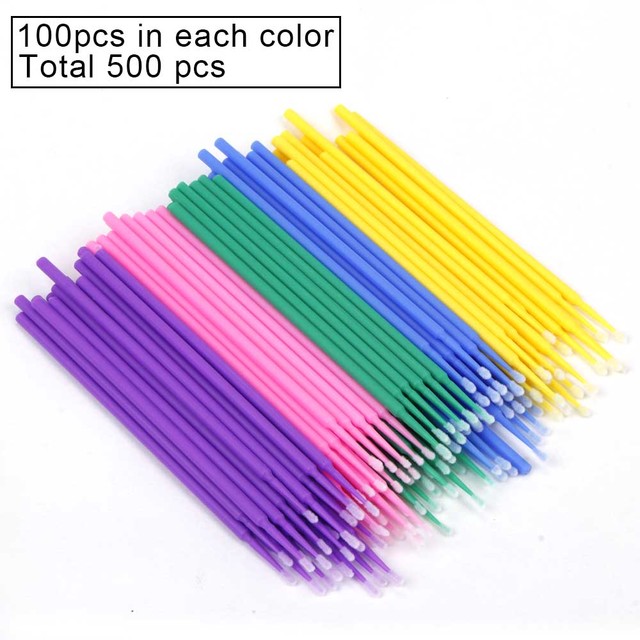 Eyelash Brush Set Cotton Swab Small Single Brush False Eyelashes Extension Cleaning 100/500/1000pcs