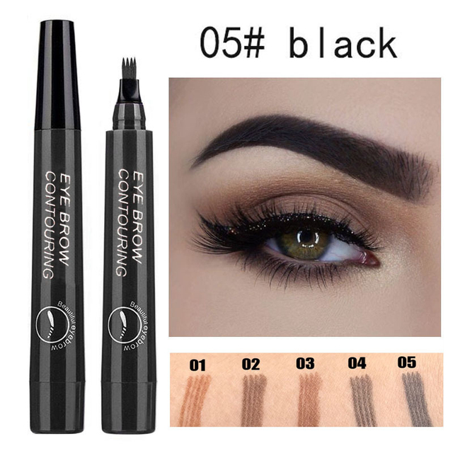 FOCALLURE - 4 Prong Liquid Eyebrow Pencil, Natural Makeup, Waterproof, Durable, Easy to Create Wild, TSLM1