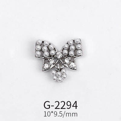 Nail Art Jewelry Net Red Nail Art Real Gold Zircon Bow Jewelry Micro-inlaid Nail Diamond Decoration G-2287 Nail Art Decorations