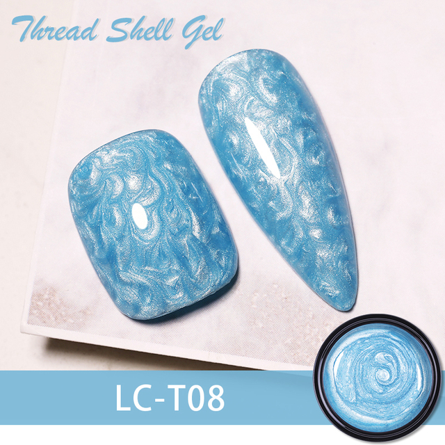 LILYCUTE Thread Shell Nail Gel Polish 7ml Pearl Shell Semi Permanent UV Gel Base Top Coat Popular in Autumn and Winter