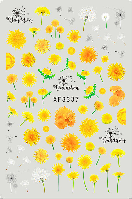 Elegant Daisy Autumn Leaves Nails Art Manicure Back Glue Sticker Decorations Design Nail Sticker Beauty Nails